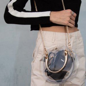 New with Tags Brandy melville clear round chain purse